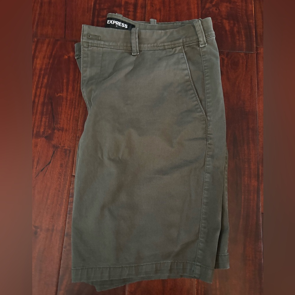 Express slim shorts. Dark olive color.